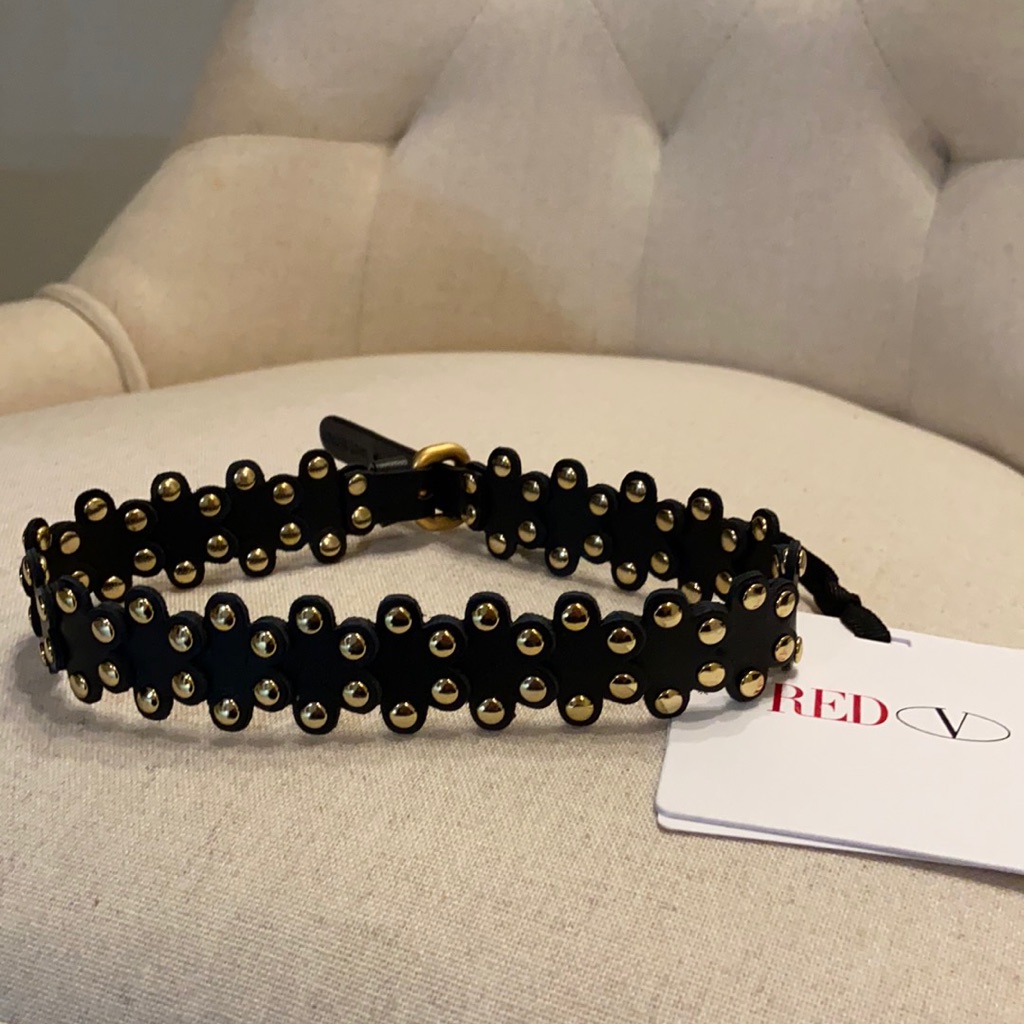 Valentino Red Black Leather Choker 60$